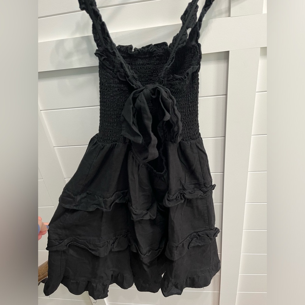 Black ruffled dress
